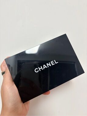 CHANEL Black Gloss Logo Compact Case